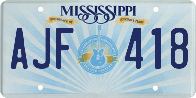MS license plate AJF418