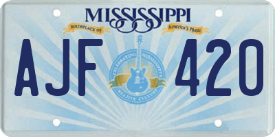 MS license plate AJF420