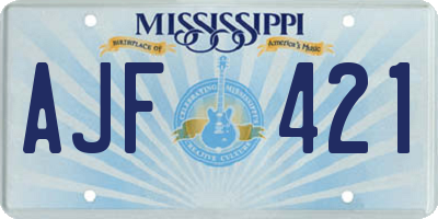 MS license plate AJF421