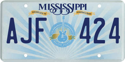 MS license plate AJF424