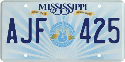 MS license plate AJF425