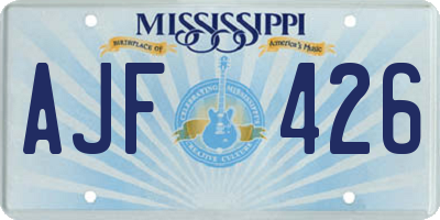MS license plate AJF426