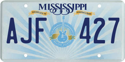 MS license plate AJF427