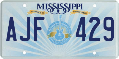 MS license plate AJF429