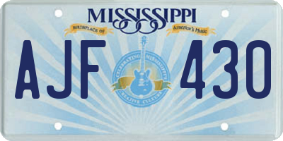 MS license plate AJF430