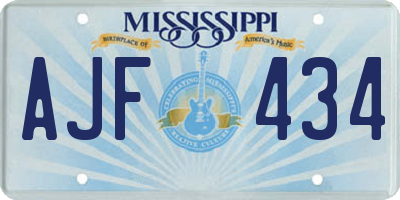 MS license plate AJF434