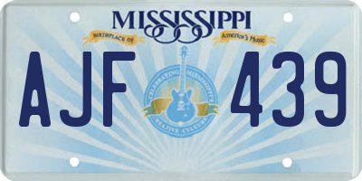 MS license plate AJF439