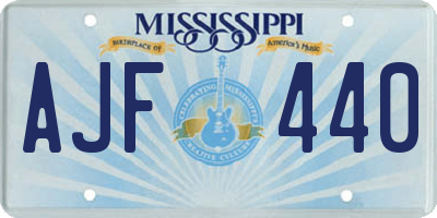 MS license plate AJF440