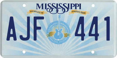 MS license plate AJF441
