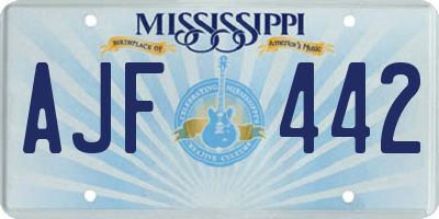 MS license plate AJF442