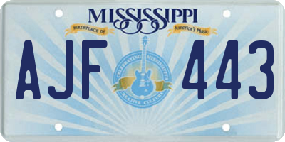 MS license plate AJF443