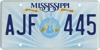 MS license plate AJF445