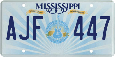 MS license plate AJF447