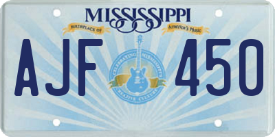 MS license plate AJF450