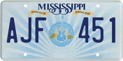 MS license plate AJF451