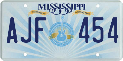 MS license plate AJF454