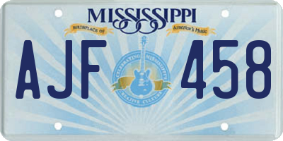 MS license plate AJF458