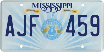 MS license plate AJF459