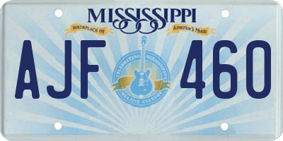 MS license plate AJF460
