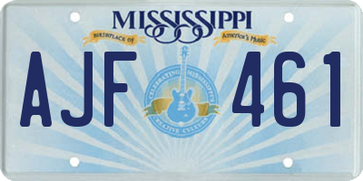 MS license plate AJF461