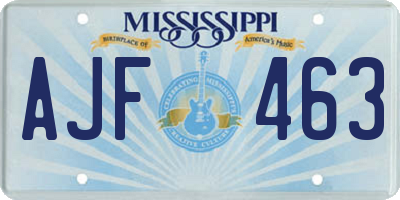 MS license plate AJF463