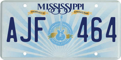 MS license plate AJF464
