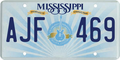 MS license plate AJF469