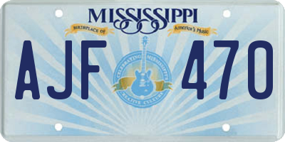 MS license plate AJF470
