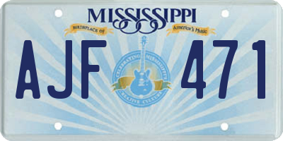 MS license plate AJF471