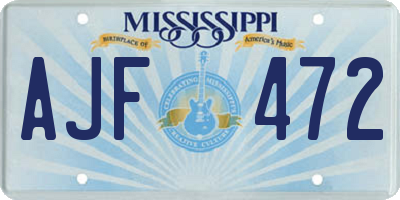 MS license plate AJF472