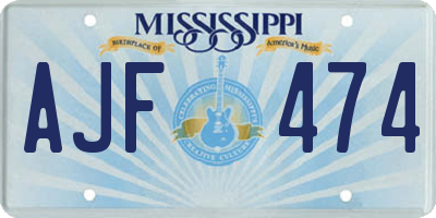 MS license plate AJF474
