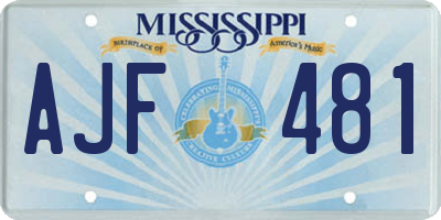 MS license plate AJF481