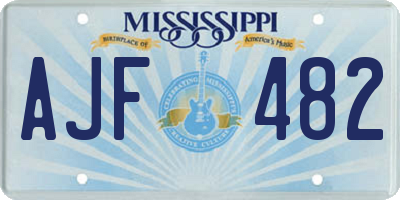MS license plate AJF482