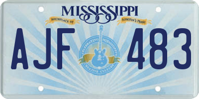 MS license plate AJF483