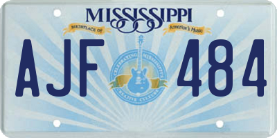 MS license plate AJF484