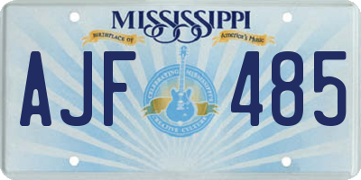 MS license plate AJF485