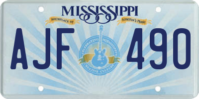 MS license plate AJF490
