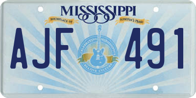 MS license plate AJF491