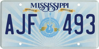 MS license plate AJF493