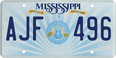 MS license plate AJF496