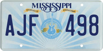 MS license plate AJF498