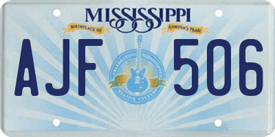 MS license plate AJF506