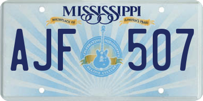 MS license plate AJF507
