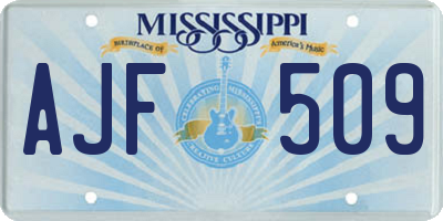 MS license plate AJF509