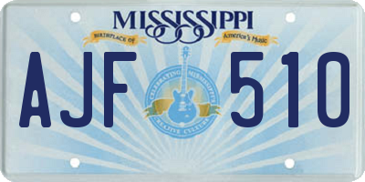 MS license plate AJF510