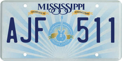 MS license plate AJF511