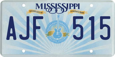 MS license plate AJF515