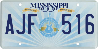 MS license plate AJF516