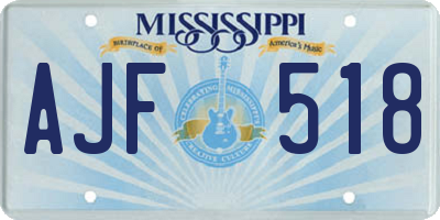 MS license plate AJF518