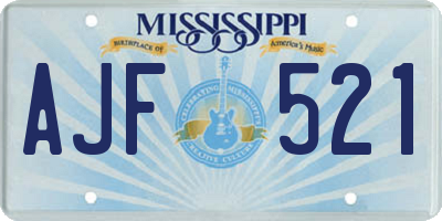 MS license plate AJF521